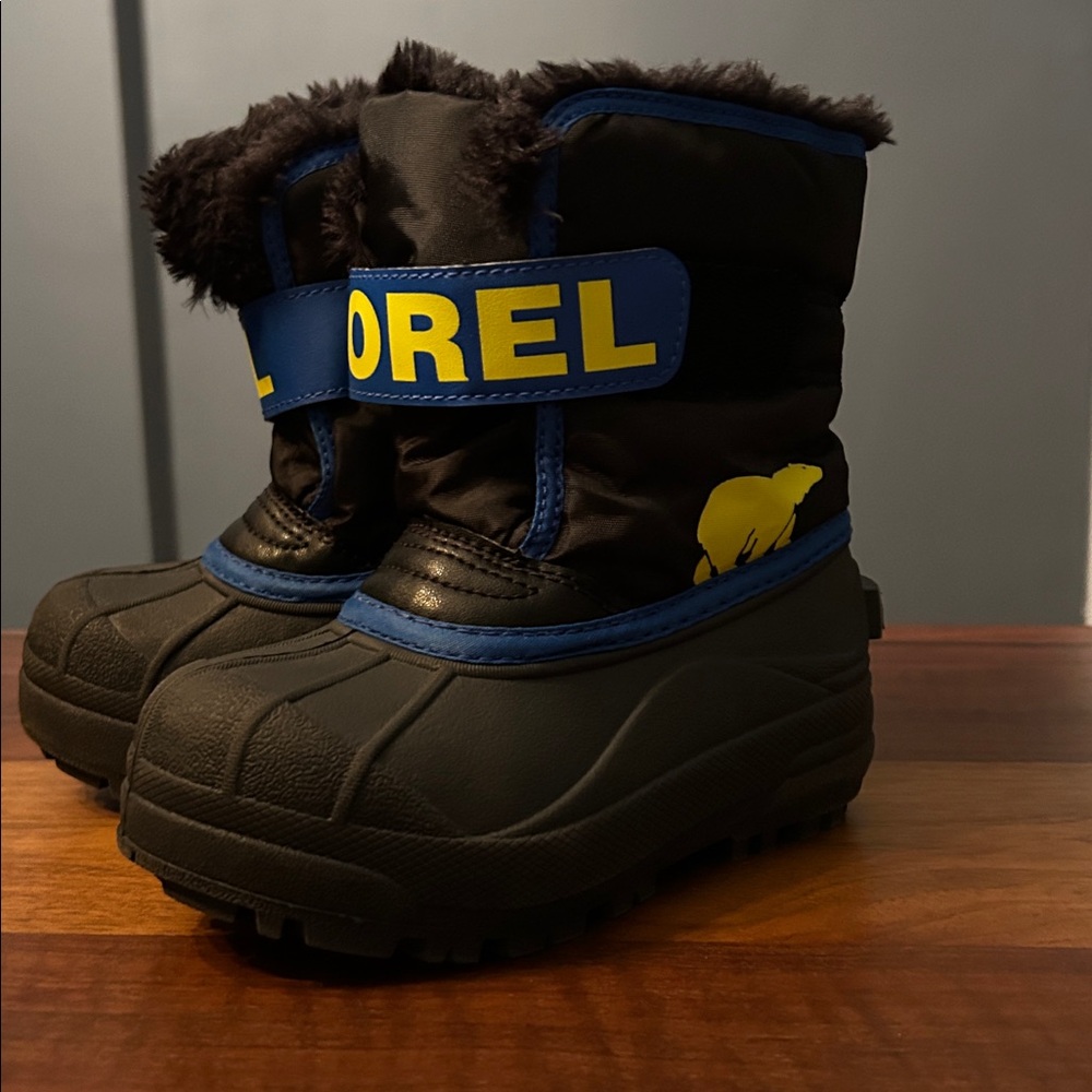 Sorel Black and Blue Kids' Winter Boots